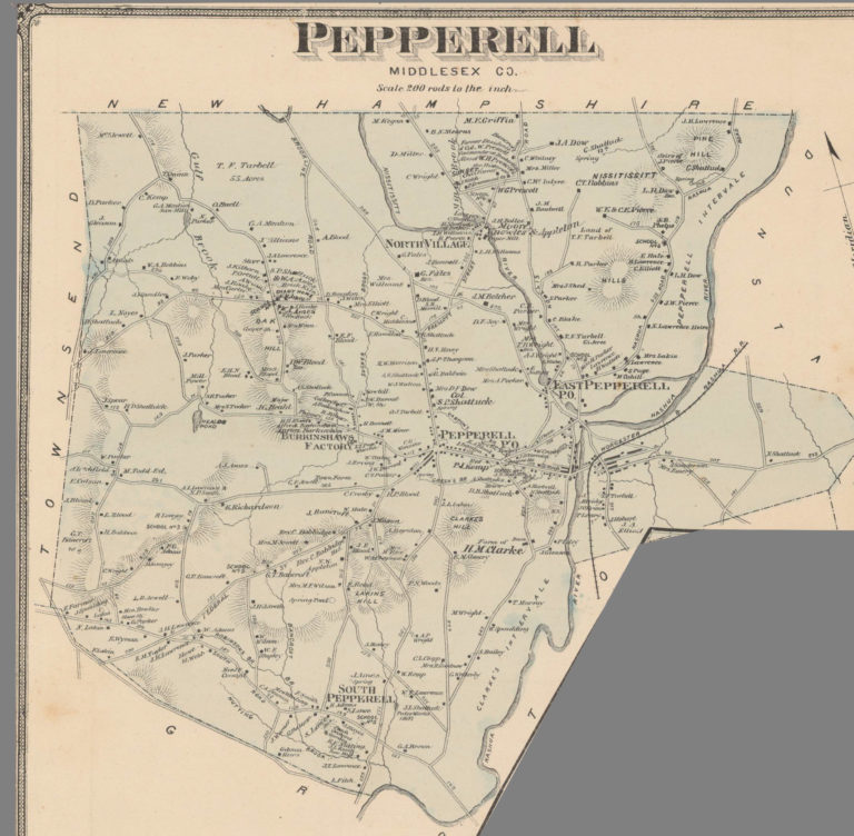 1875 Pepperell Map Pepperell Historical Society