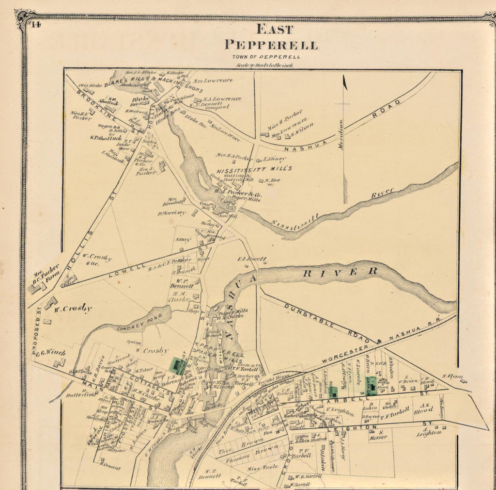 1875 East Pepperell Map Pepperell Historical Society